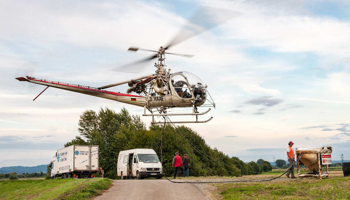Abhebende Hiller-Maschine.