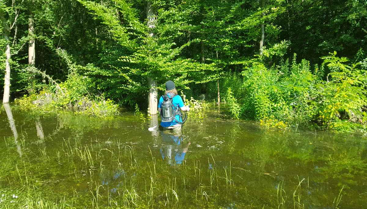 Zu-Fuß-Bekämpfung mit Rückenspitze.