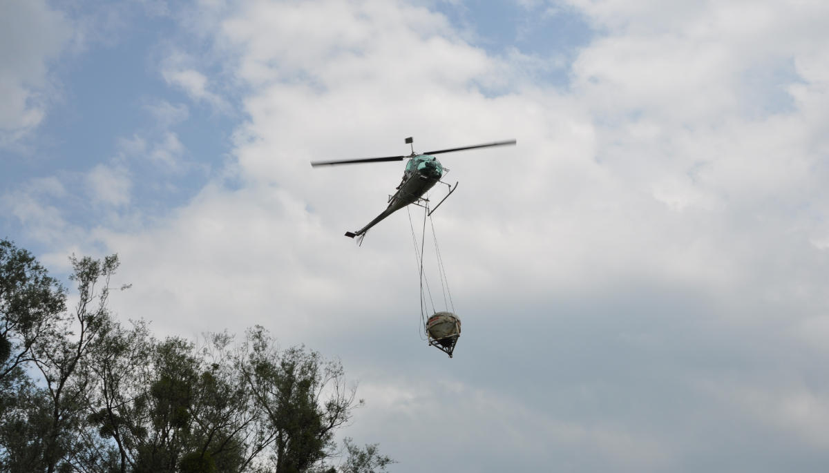 Helikopter im Einsatz.