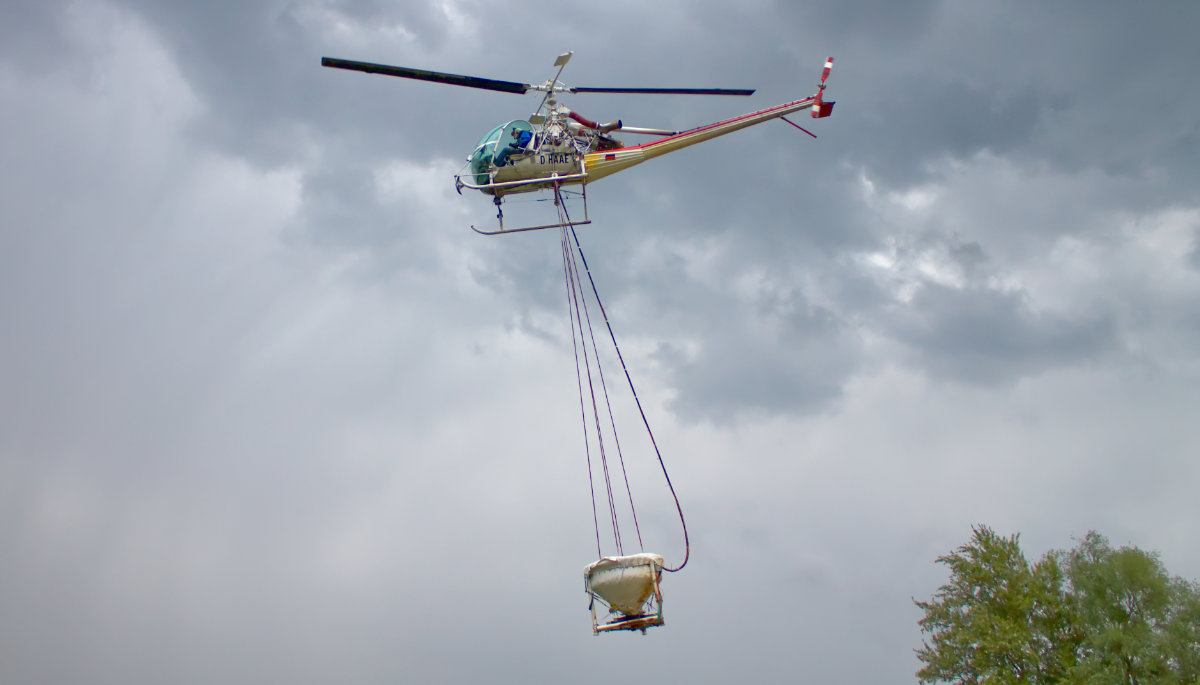 Hiller-Maschine im Einsatz.