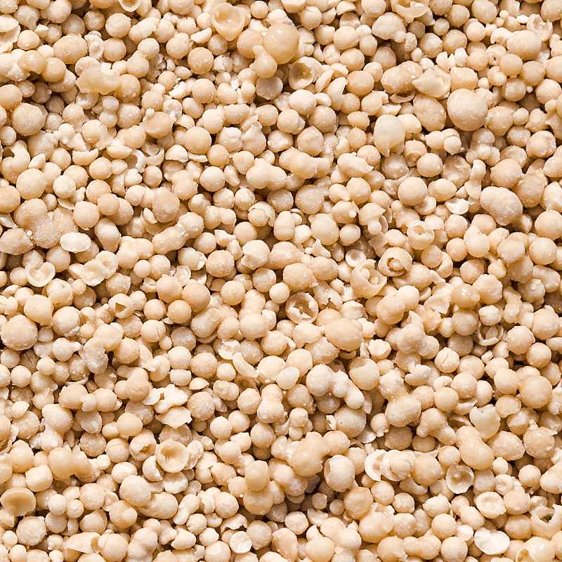 Eisgranulat in der Nahaufnahme.