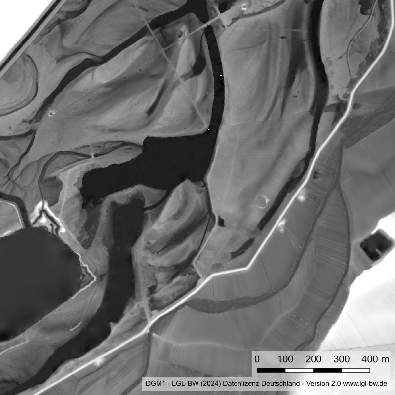 Ein Kartenausschnitt mit digitalen Höhenmodell.