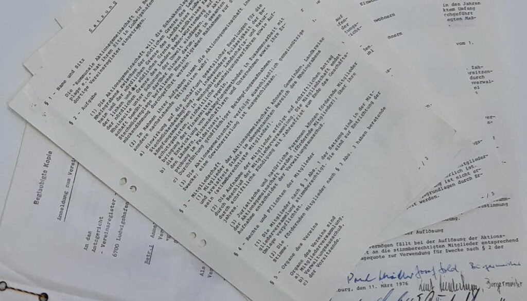 Satzung der KABS aus dem Jahr 1976.