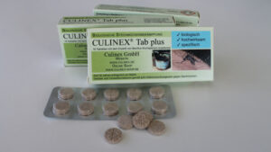 Mehrere Packungen Culinex Tab Plus. mit Tabletten-Blistern.