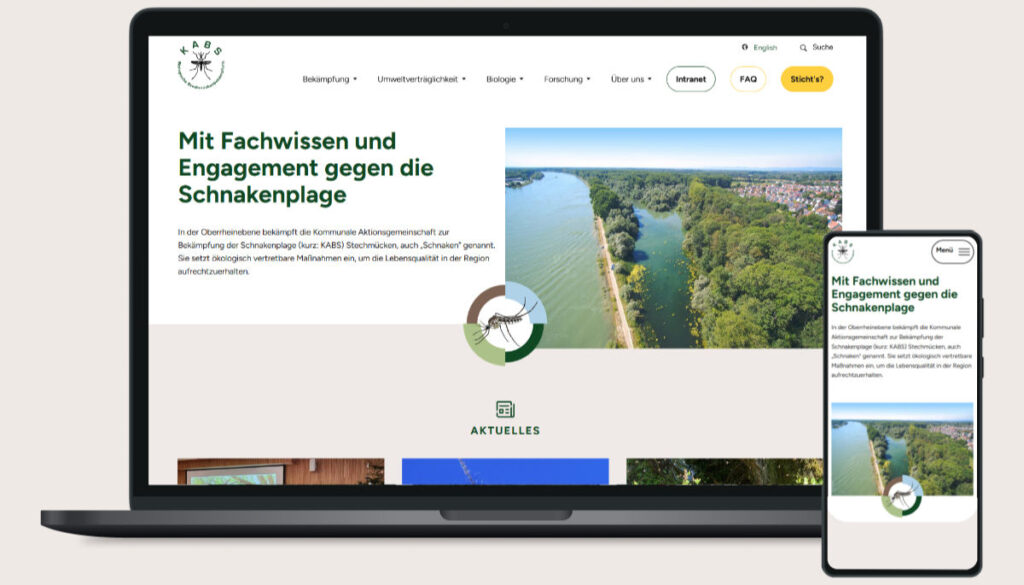Vorschau-Grafik auf die neue Webseite: Teile der Startseite werden auf einem Taptop und einem Smartphone angezeigt.